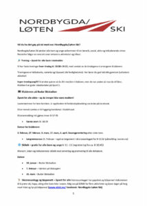 Nordbygda Løten Ski – Ønsker alle barn og unge velkommen😀